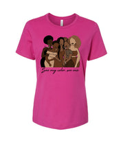 Load image into Gallery viewer, See My Color, See Me.; Women&#39;s Tee (Hot Pink)