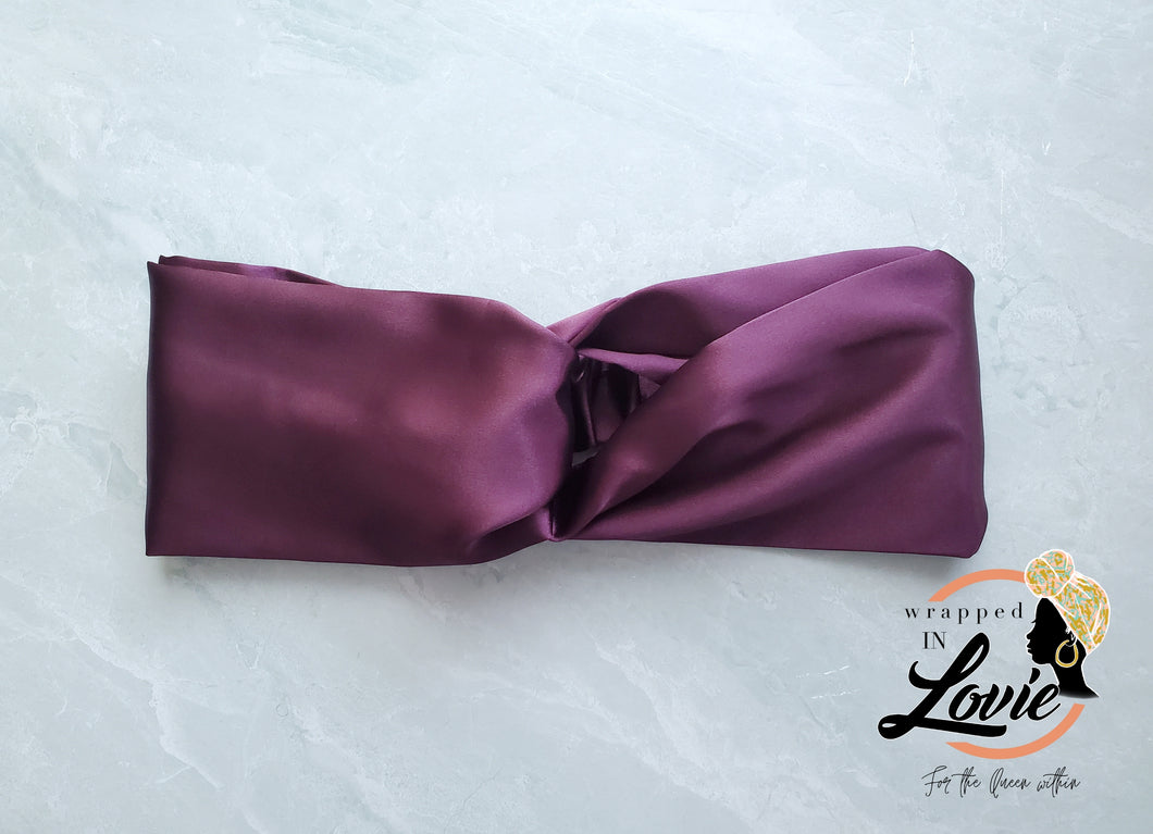 Simple Satin Eggplant Headband