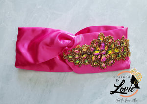 Sparkling Satin Pink Headband